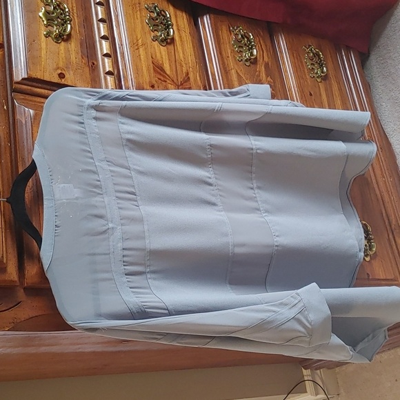 NWT Women's Oversize Boxy Chiffon Tunic With Sheer Panels Medium - Picture 2 of 11